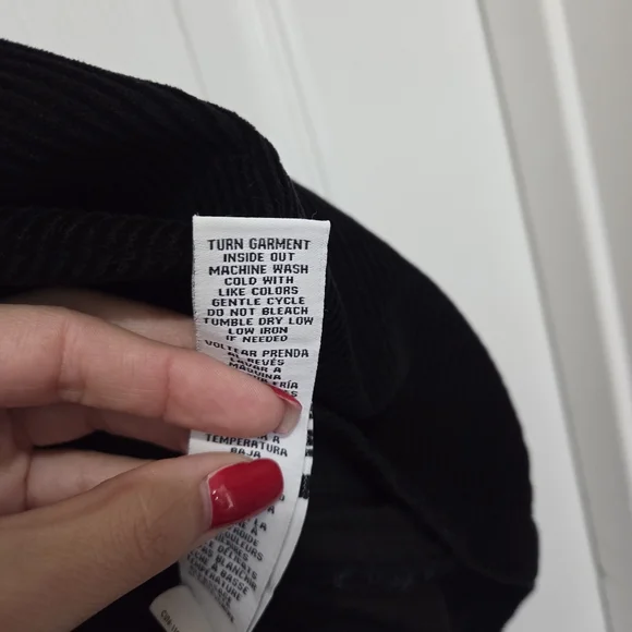 Celebrity Pink Black Corduroy Overall Jumper Mini Dress Size Medium - Picture 10 of 11